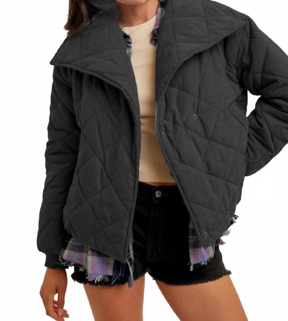 NEW HEM & THREAD quilted puff jacket in black